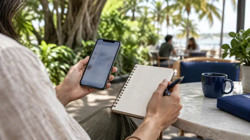 Choosing between a DIY website builder, agency, or done-for-you plan involves weighing options like budget and time, illustrated by hands holding a phone and.